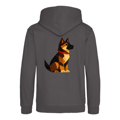 Watchful German Shepherd Kids' Hoodie - Prism Kingdom Charcoal colour variant image