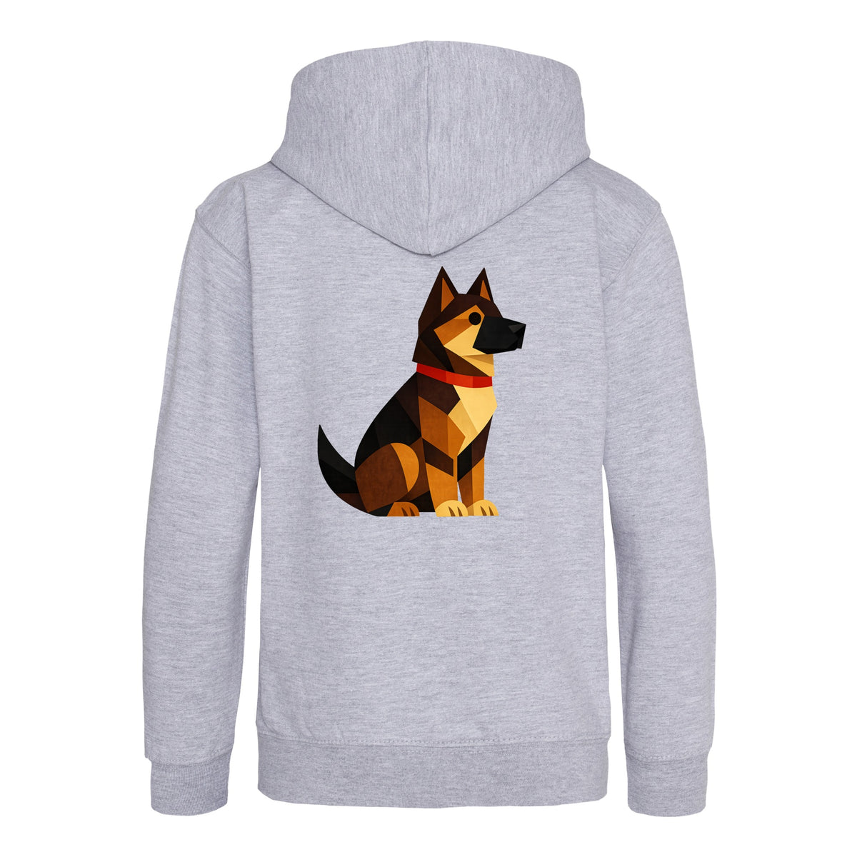 Watchful German Shepherd Kids' Hoodie - Prism Kingdom Heather Grey colour variant image