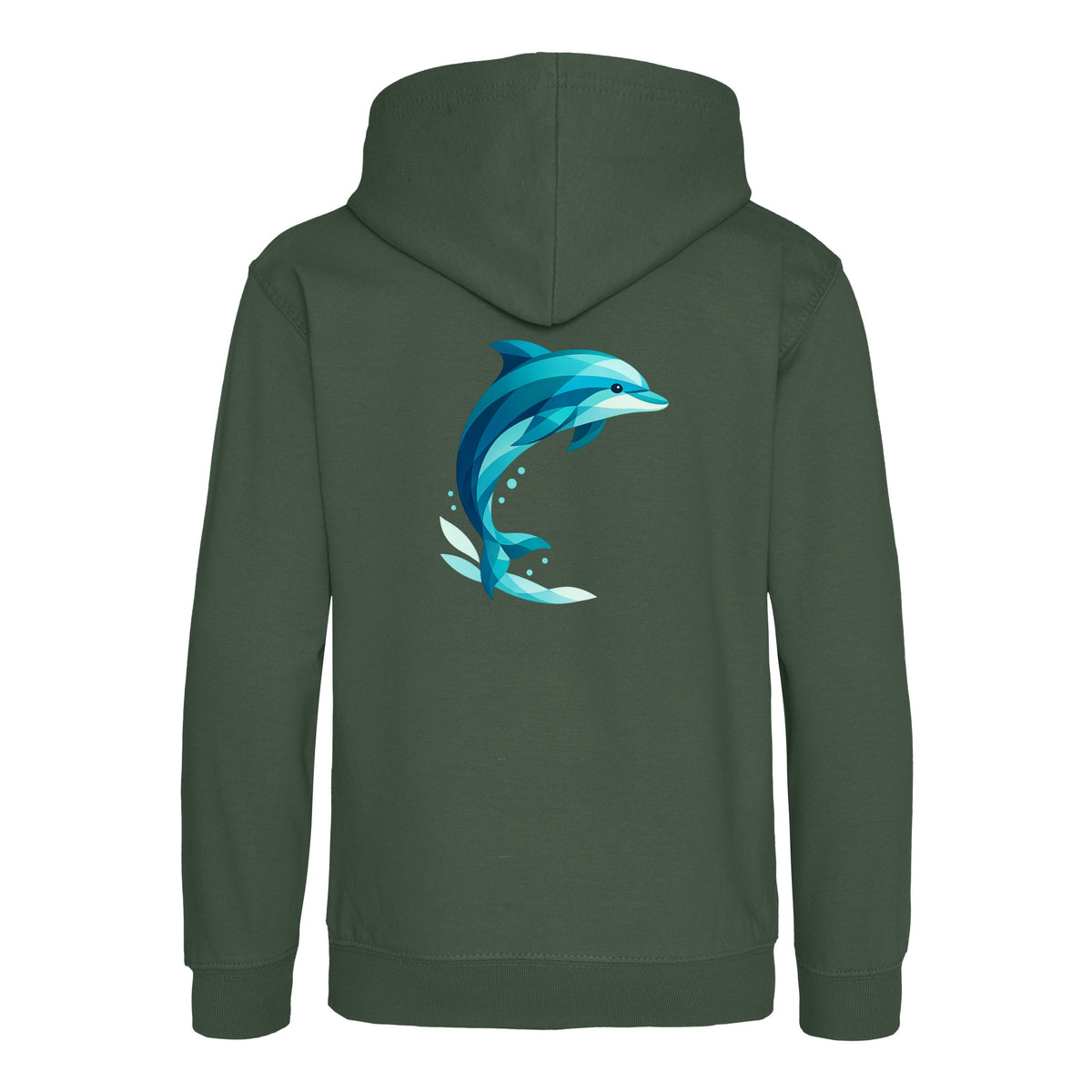 Dolphin in Motion Kids' Hoodie - Prism Kingdom Bottle Green colour variant image
