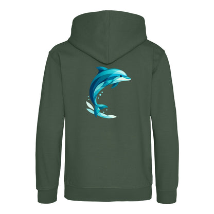 Dolphin in Motion Kids' Hoodie - Prism Kingdom Bottle Green colour variant image