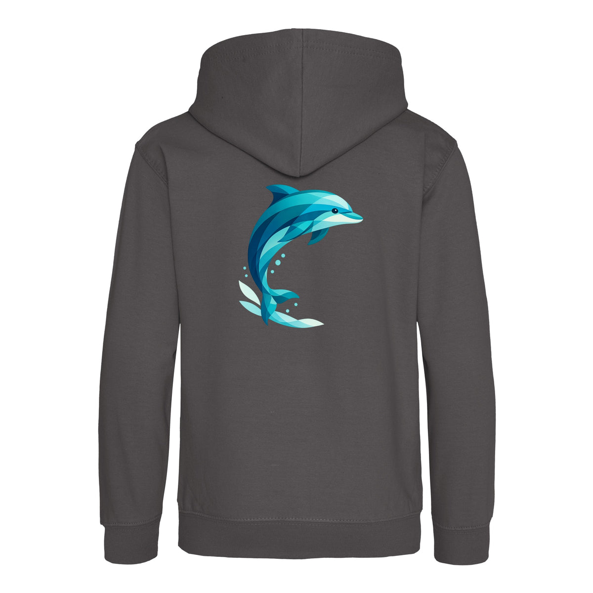 Dolphin in Motion Kids' Hoodie - Prism Kingdom Charcoal colour variant image