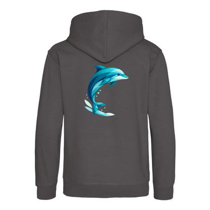 Dolphin in Motion Kids' Hoodie - Prism Kingdom Charcoal colour variant image