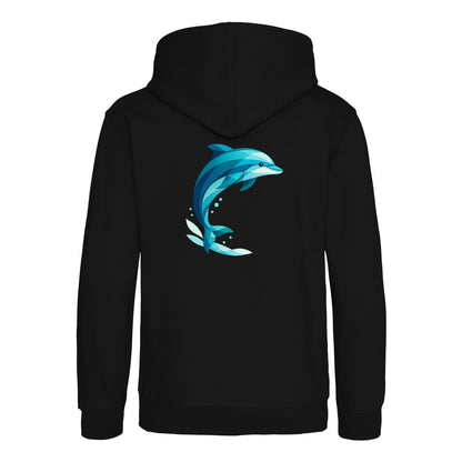 Dolphin in Motion Kids' Hoodie - Prism Kingdom Deep Black colour variant image