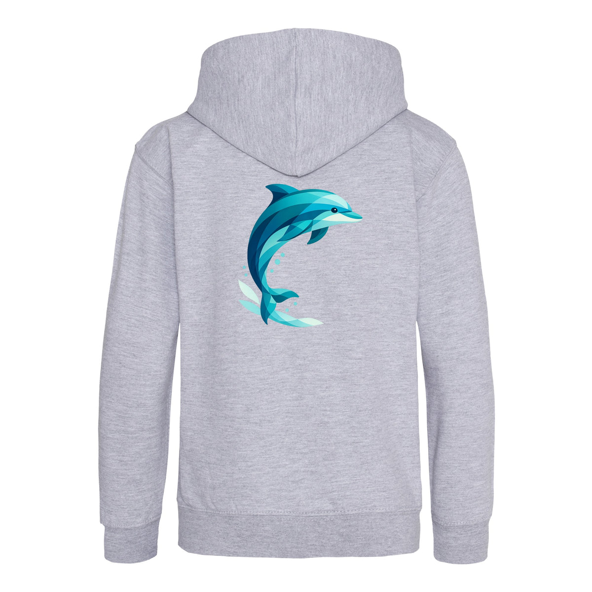 Dolphin in Motion Kids' Hoodie - Prism Kingdom Heather Grey colour variant image