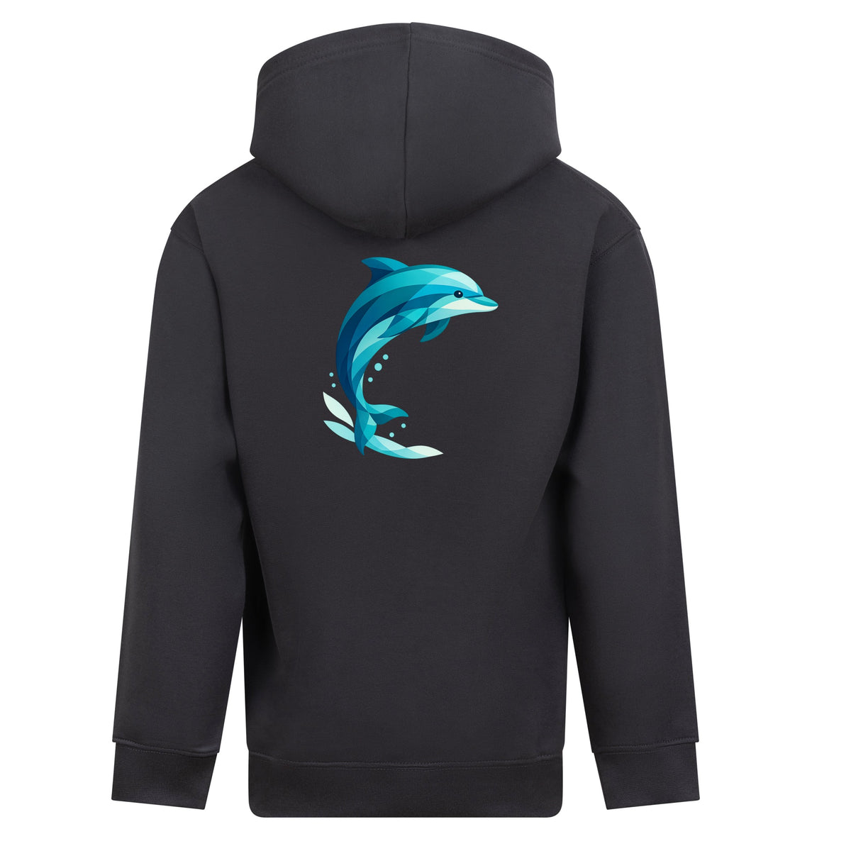 Dolphin in Motion Kids' Hoodie - Prism Kingdom Solid Charcoal colour variant image