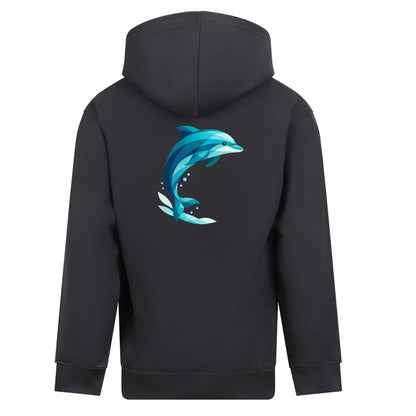 Dolphin in Motion Kids' Hoodie - Prism Kingdom Solid Charcoal colour variant image