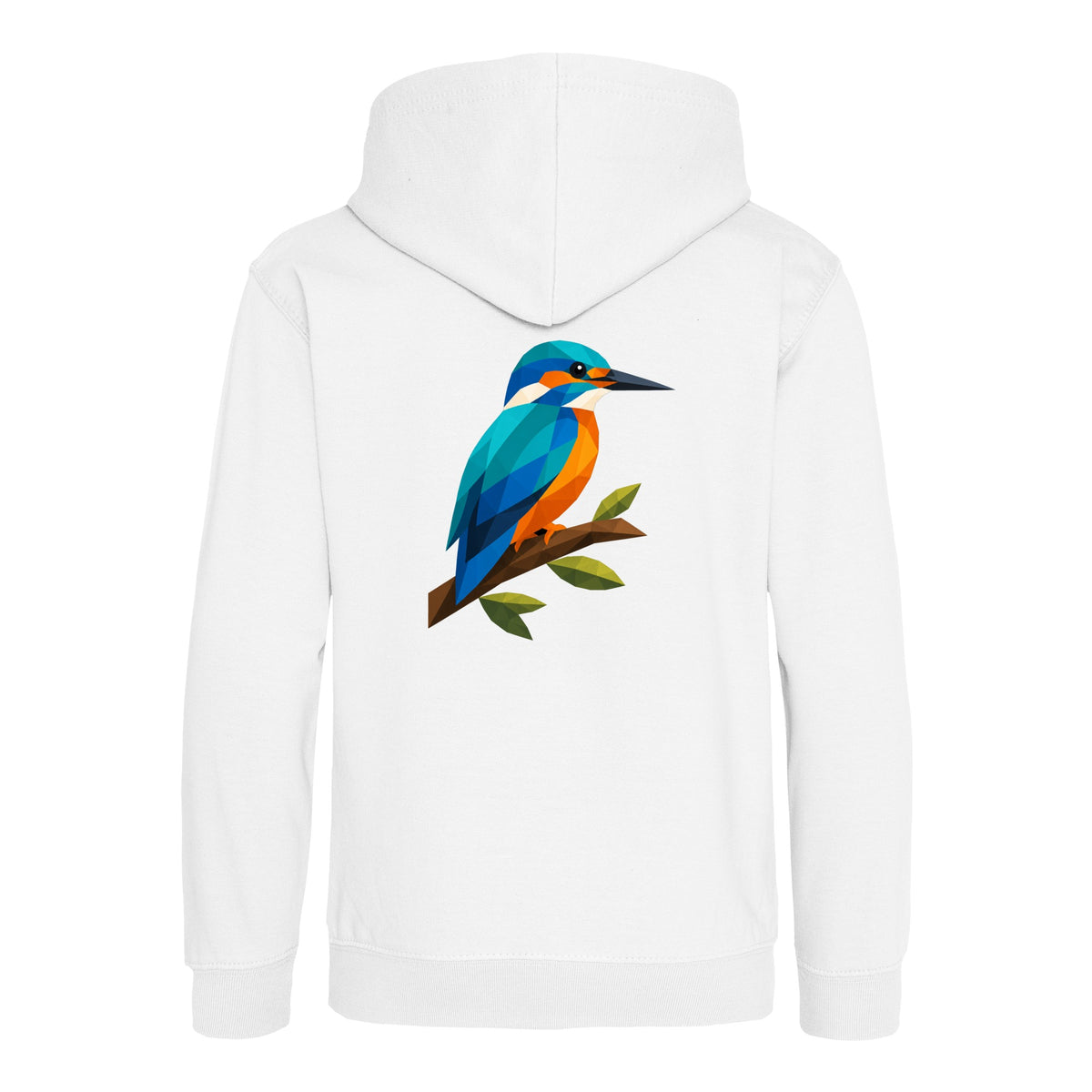 Kingfisher Among Reeds Kids' Hoodie - Prism Kingdom Arctic White colour variant image