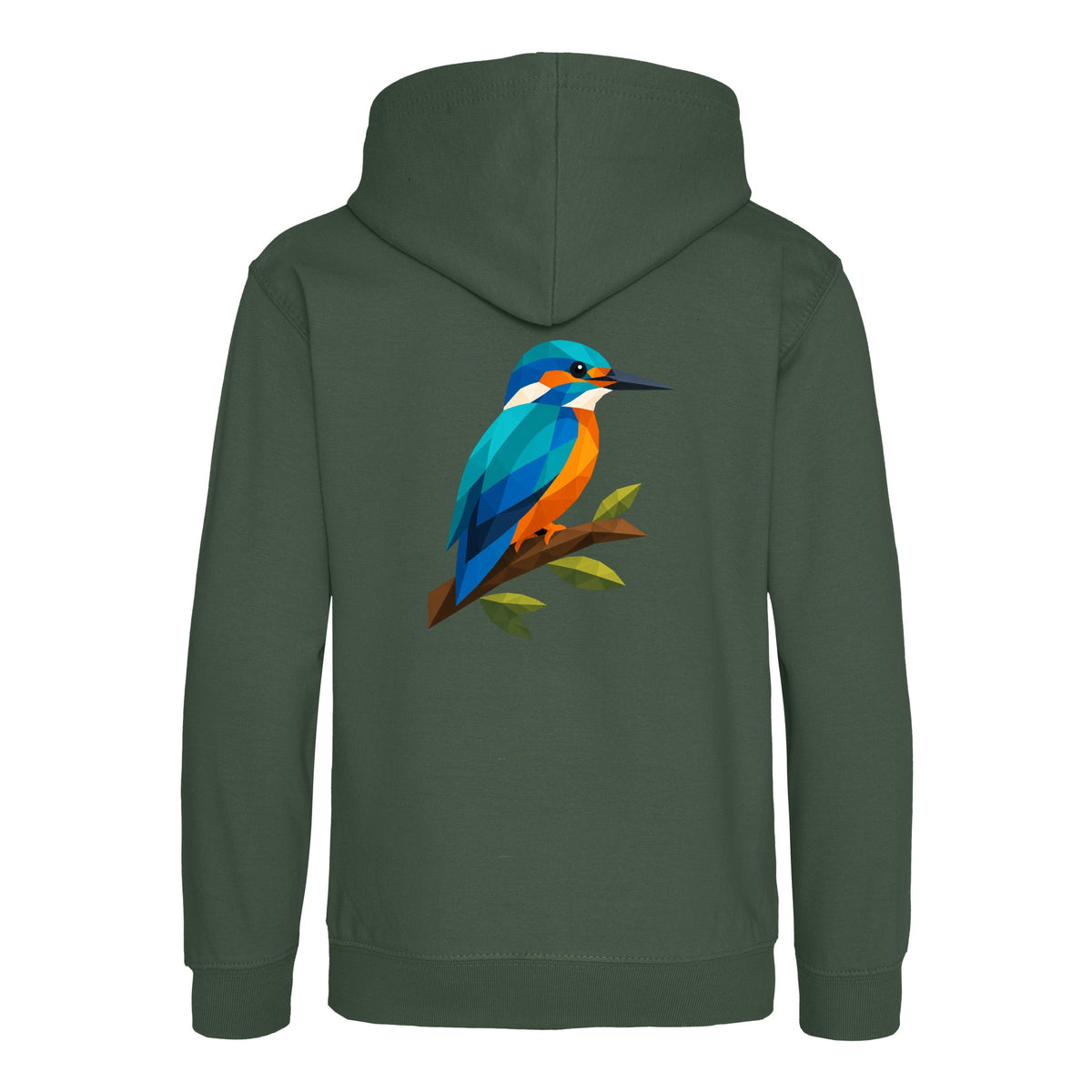 Kingfisher Among Reeds Kids' Hoodie - Prism Kingdom Bottle Green colour variant image