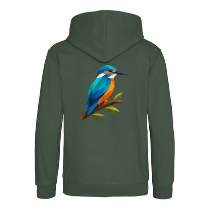Kingfisher Among Reeds Kids' Hoodie - Prism Kingdom Bottle Green colour variant image
