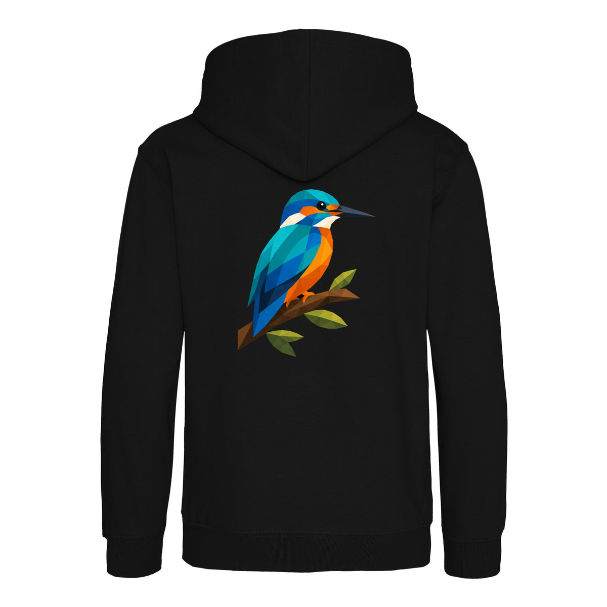 Kingfisher Among Reeds Kids' Hoodie - Prism Kingdom Deep Black colour variant image