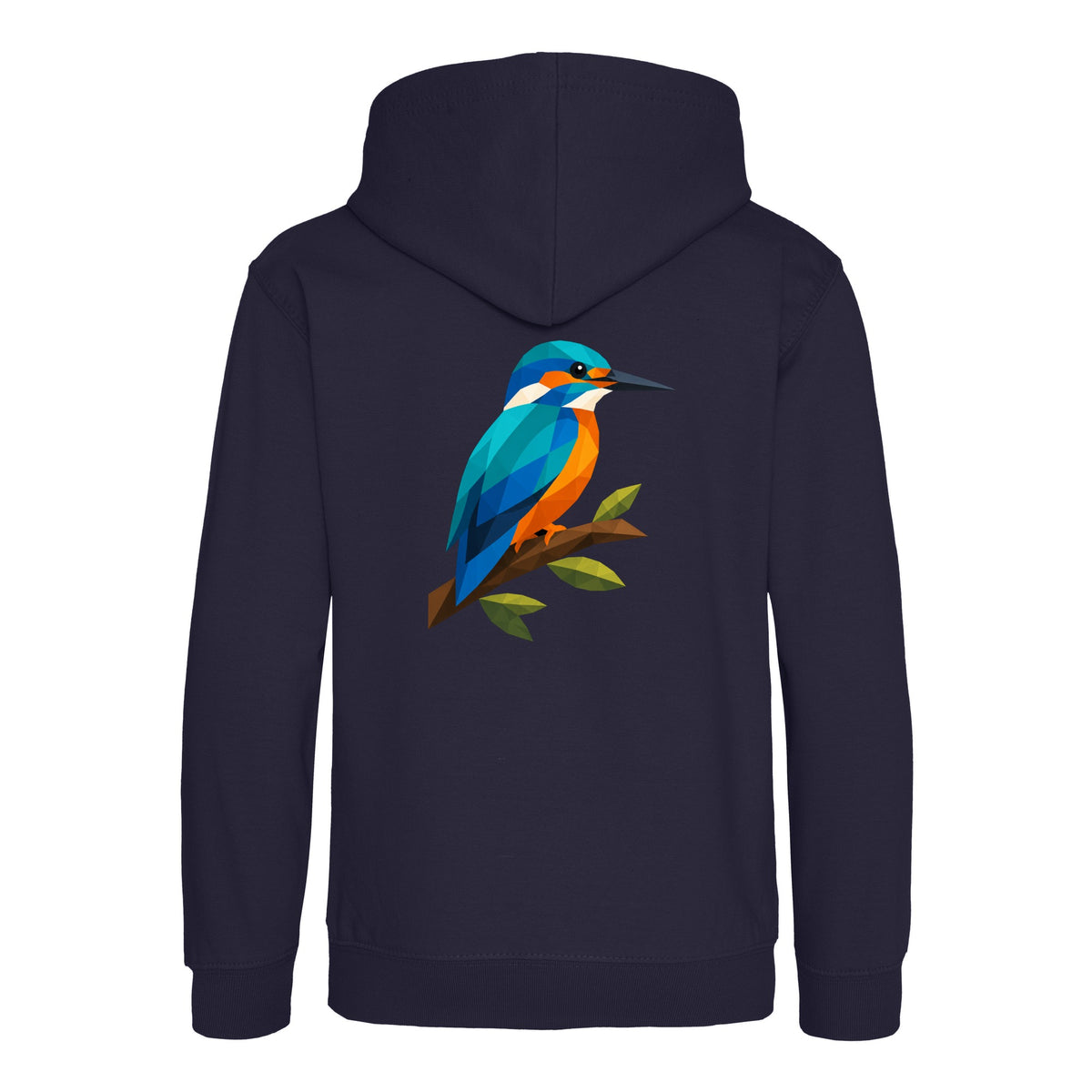 Kingfisher Among Reeds Kids' Hoodie - Prism Kingdom French Navy colour variant image