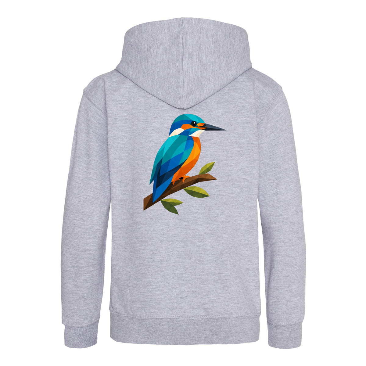Kingfisher Among Reeds Kids' Hoodie - Prism Kingdom Heather Grey colour variant image