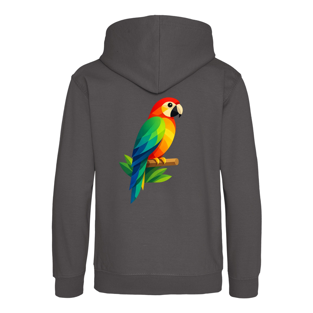 Radiant Macaw Kids' Hoodie - Prism Kingdom Charcoal colour variant image
