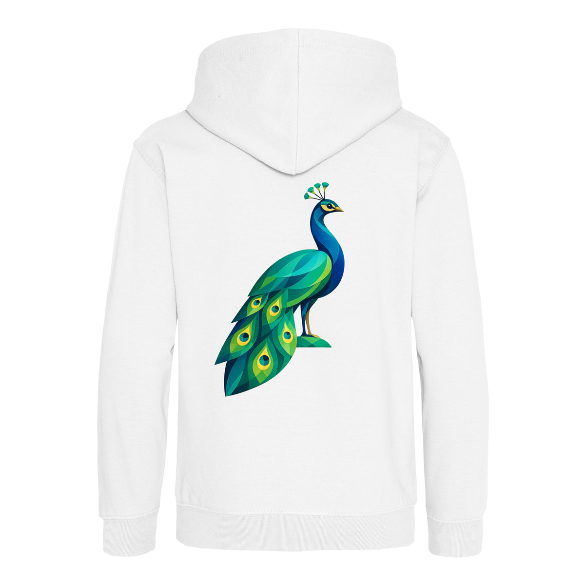 Peacock in Prism Kids' Hoodie - Prism Kingdom Arctic White colour variant image