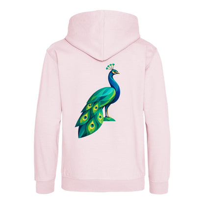 Peacock in Prism Kids' Hoodie - Prism Kingdom Baby Pink colour variant image