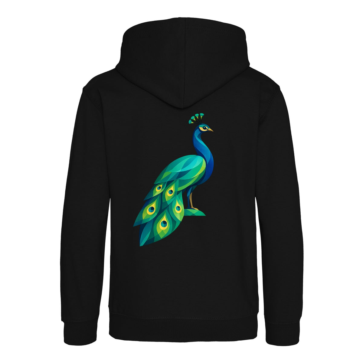 Peacock in Prism Kids' Hoodie - Prism Kingdom Deep Black colour variant image
