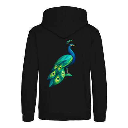 Peacock in Prism Kids' Hoodie - Prism Kingdom Deep Black colour variant image