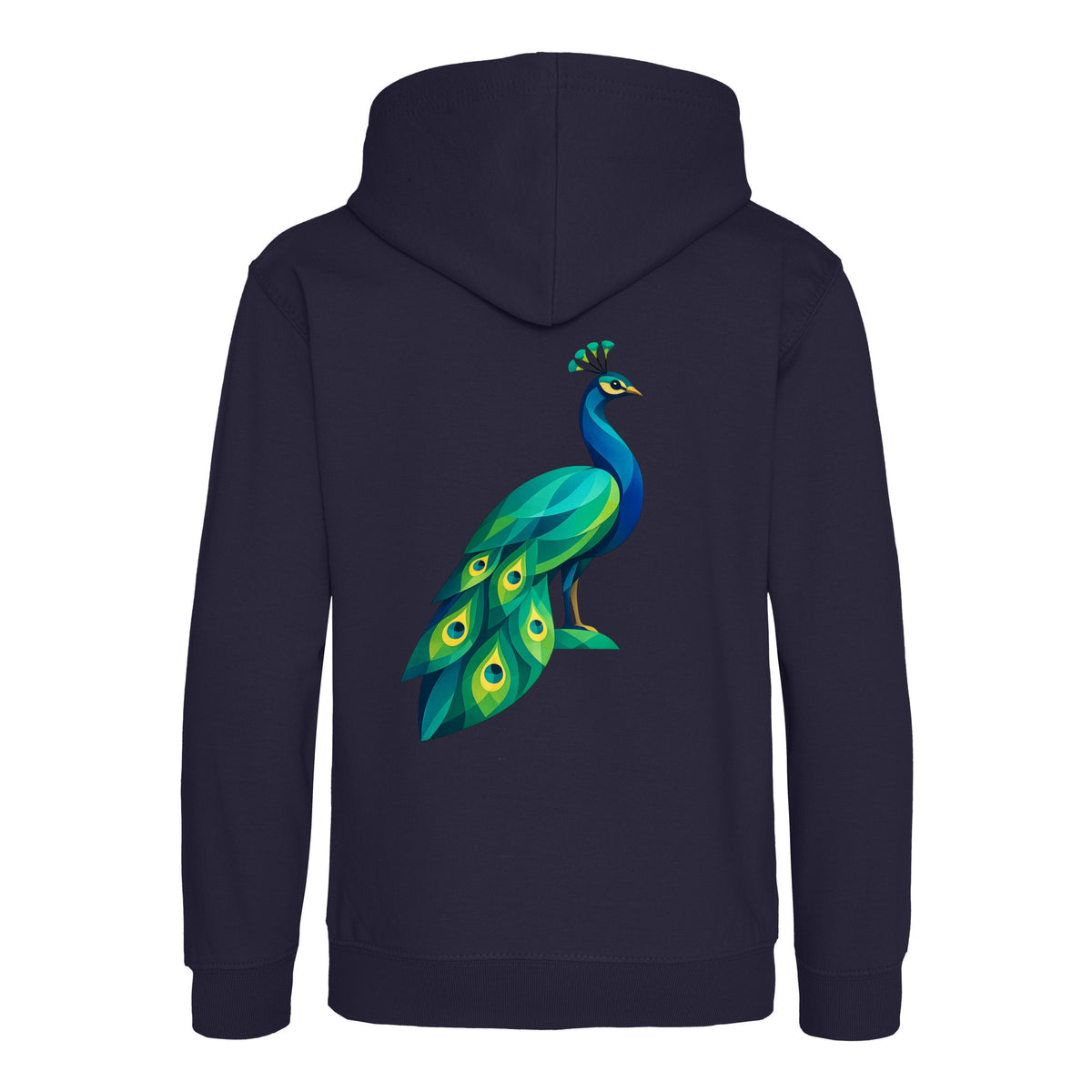 Peacock in Prism Kids' Hoodie - Prism Kingdom French Navy colour variant image