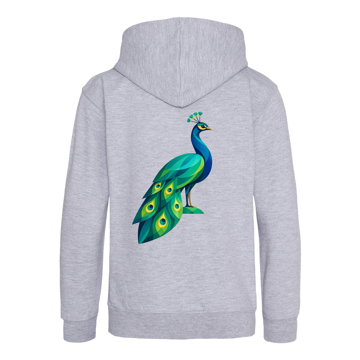 Peacock in Prism Kids' Hoodie - Prism Kingdom Heather Grey colour variant image