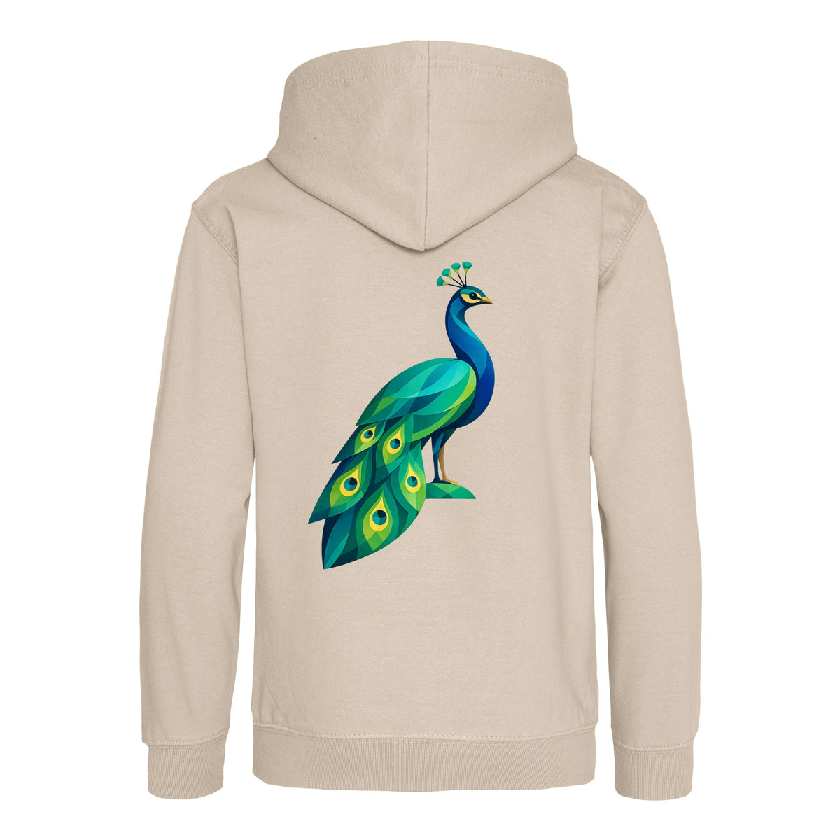 Peacock in Prism Kids' Hoodie - Prism Kingdom Natural Stone colour variant image
