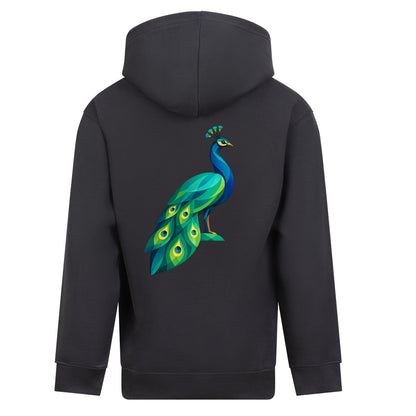 Peacock in Prism Kids' Hoodie - Prism Kingdom Solid Charcoal colour variant image