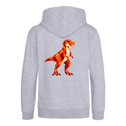 T-Rex Territory Kids' Hoodie - Prism Kingdom Heather Grey colour variant image