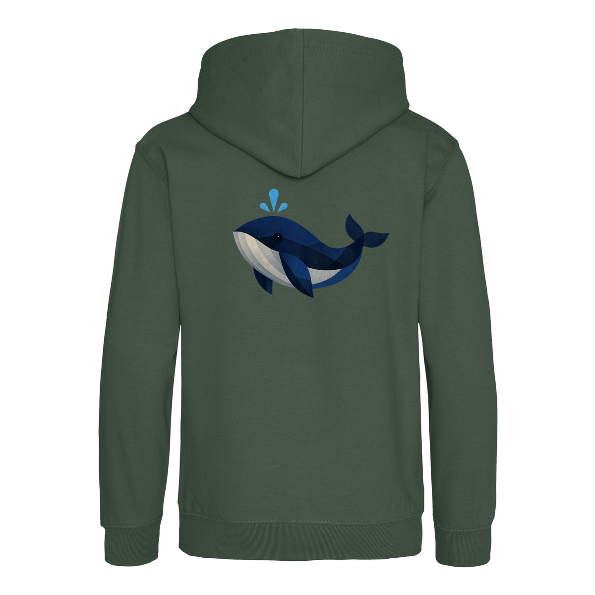 Whale in Blue Kids' Hoodie - Prism Kingdom Bottle Green colour variant image