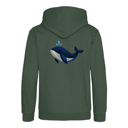 Whale in Blue Kids' Hoodie - Prism Kingdom Bottle Green colour variant image