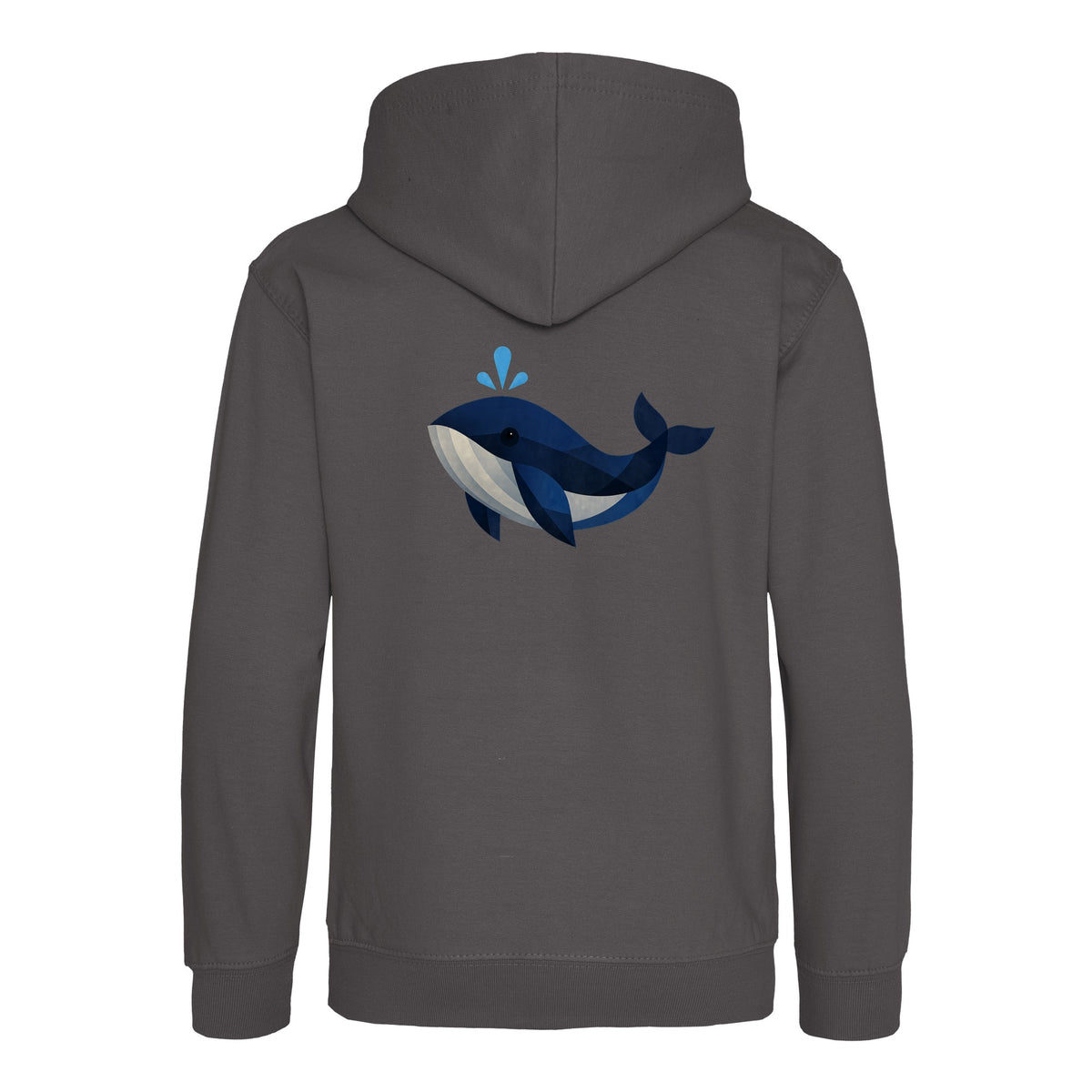 Whale in Blue Kids' Hoodie - Prism Kingdom Charcoal colour variant image