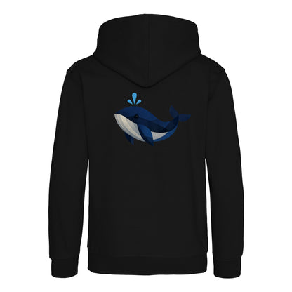Whale in Blue Kids' Hoodie - Prism Kingdom Deep Black colour variant image