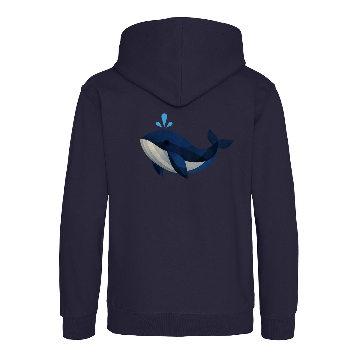 Whale in Blue Kids' Hoodie - Prism Kingdom French Navy colour variant image