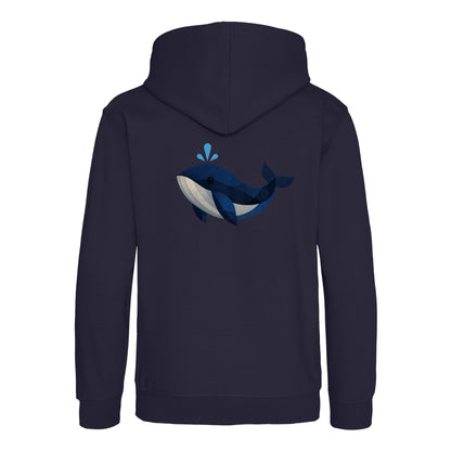 Whale in Blue Kids' Hoodie - Prism Kingdom French Navy colour variant image