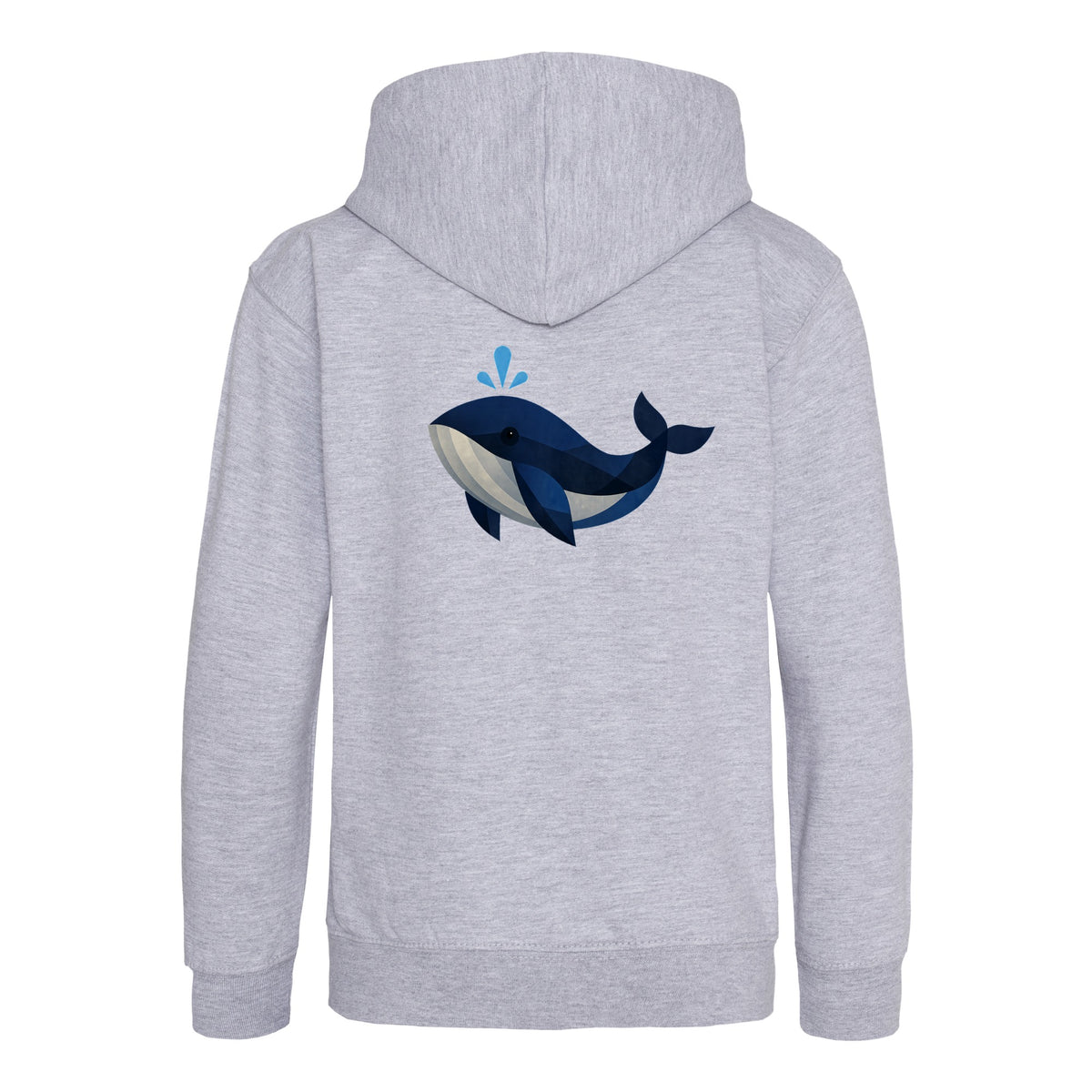 Whale in Blue Kids' Hoodie - Prism Kingdom Heather Grey colour variant image