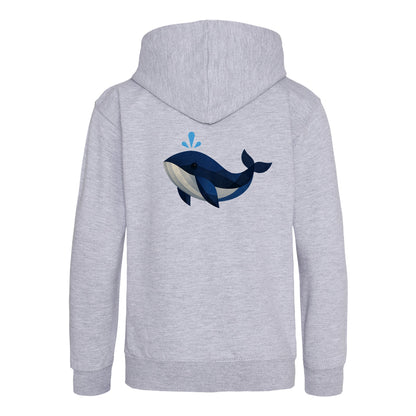 Whale in Blue Kids' Hoodie - Prism Kingdom Heather Grey colour variant image