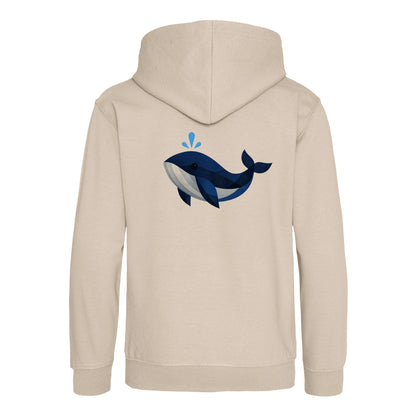 Whale in Blue Kids' Hoodie - Prism Kingdom Natural Stone colour variant image