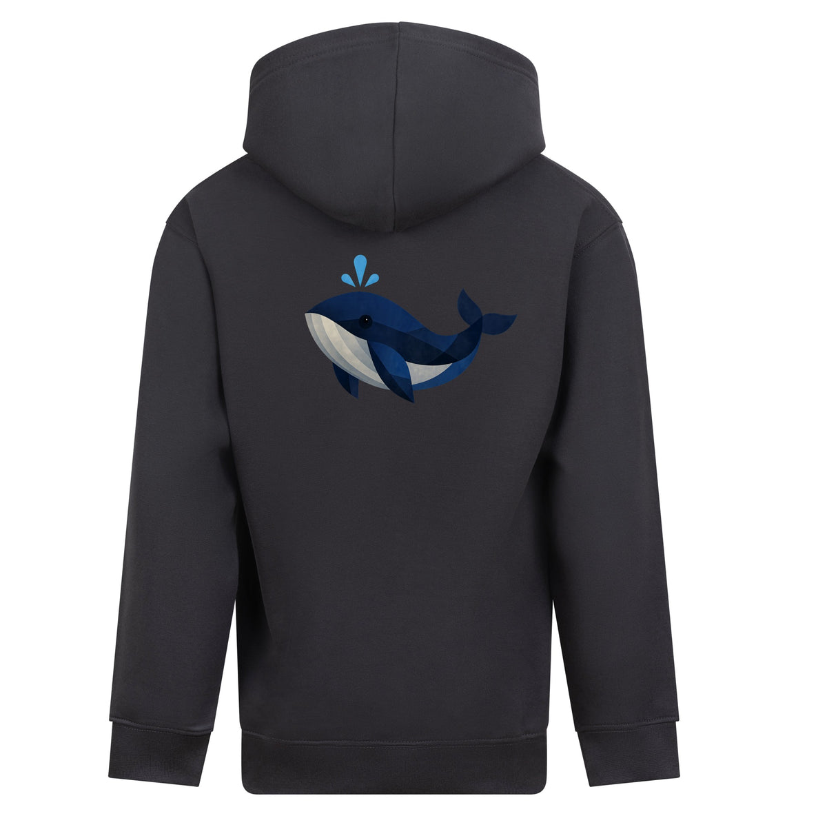 Whale in Blue Kids' Hoodie - Prism Kingdom Solid Charcoal colour variant image