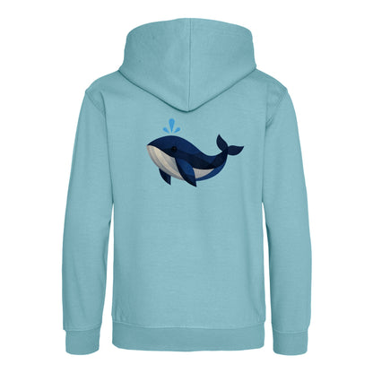 Whale in Blue Kids' Hoodie - Prism Kingdom Seafoam colour variant image