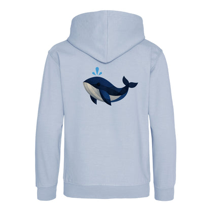 Whale in Blue Kids' Hoodie - Prism Kingdom Sky Blue colour variant image