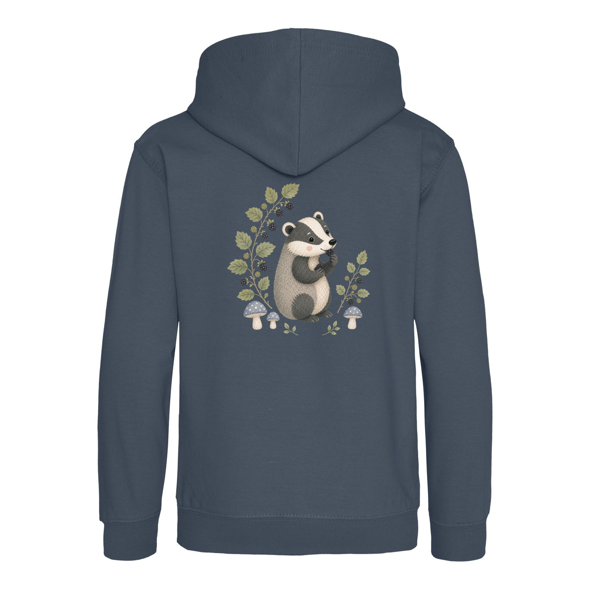 Badger's Blackberry Kids' Hoodie - Once Upon a Woodland Airforce Blue colour variant image
