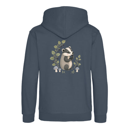 Badger's Blackberry Kids' Hoodie - Once Upon a Woodland Airforce Blue colour variant image