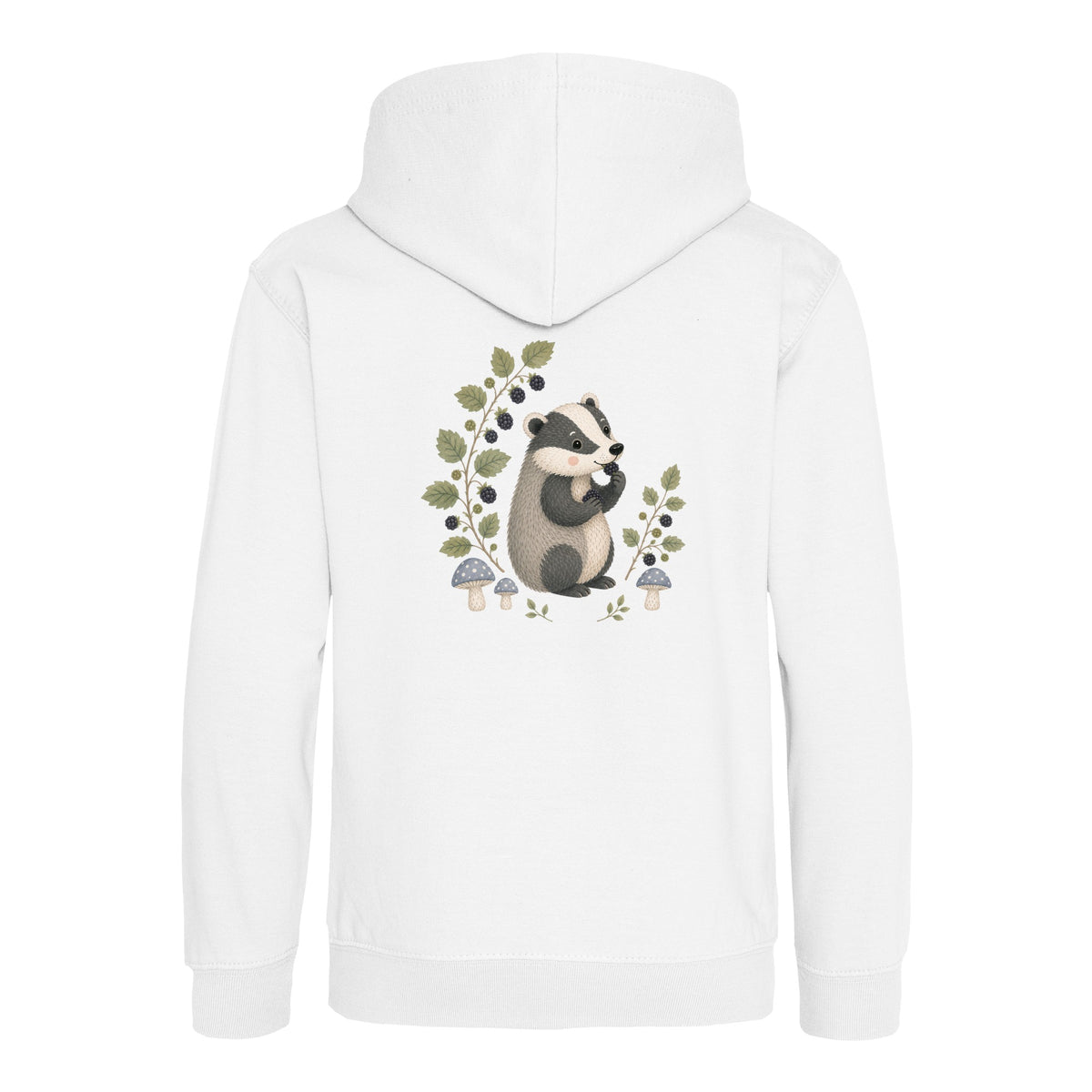 Badger's Blackberry Kids' Hoodie - Once Upon a Woodland Arctic White colour variant image