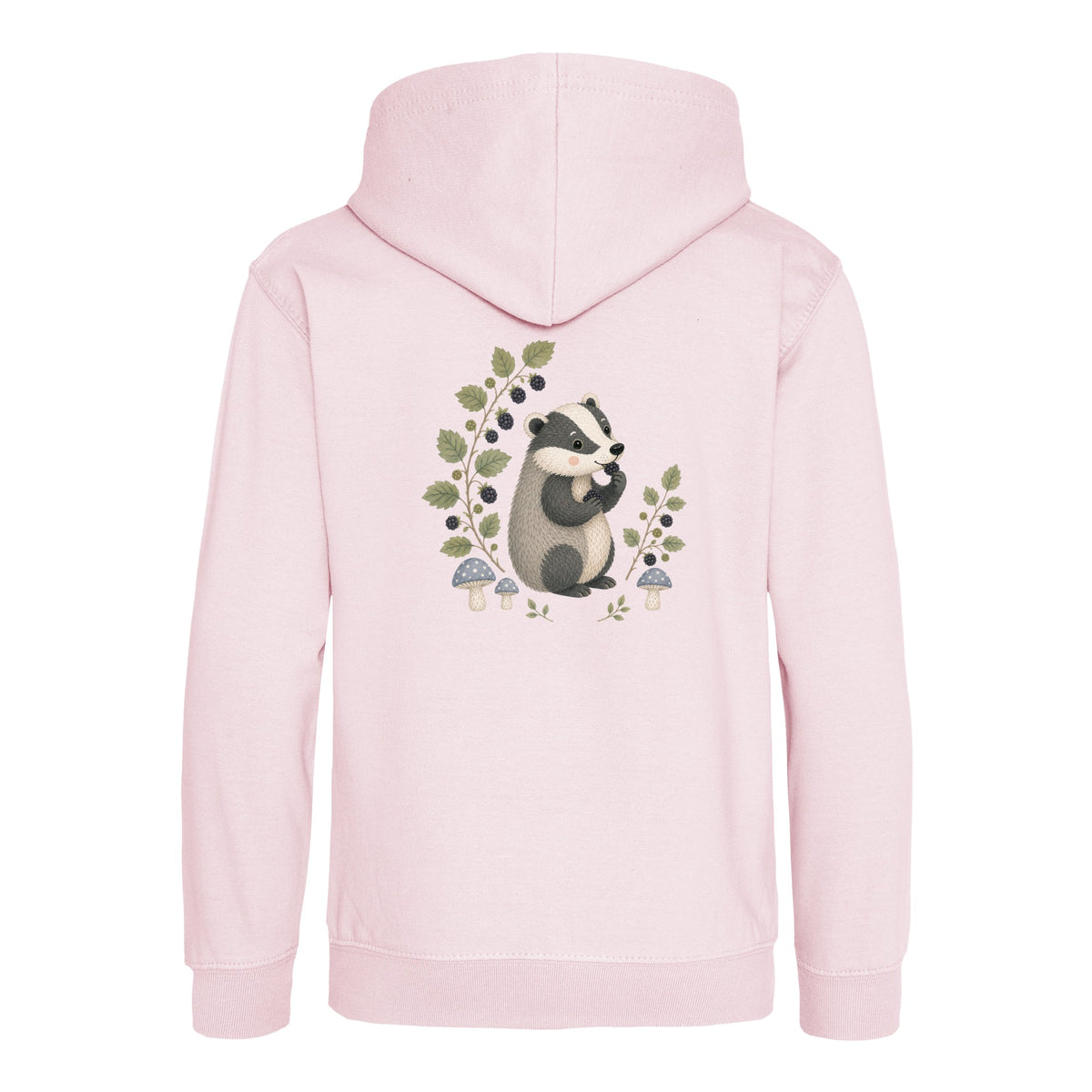 Badger's Blackberry Kids' Hoodie - Once Upon a Woodland Baby Pink colour variant image