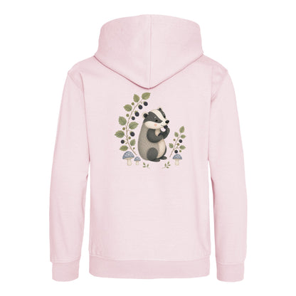 Badger's Blackberry Kids' Hoodie - Once Upon a Woodland Baby Pink colour variant image