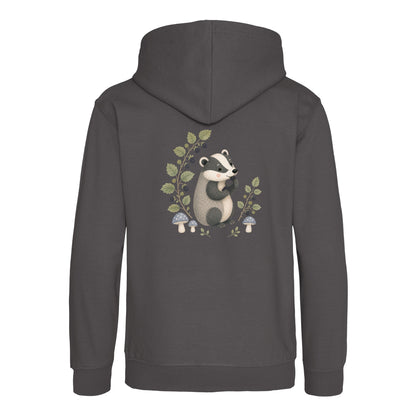 Badger's Blackberry Kids' Hoodie - Once Upon a Woodland Charcoal colour variant image