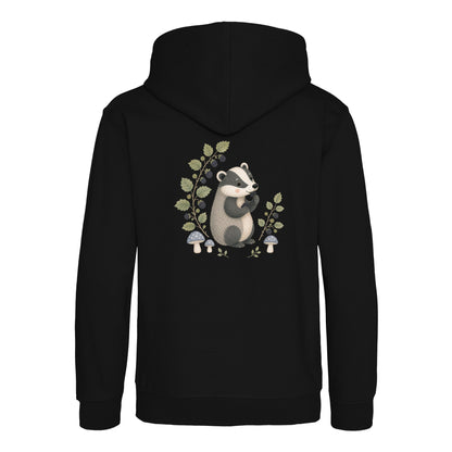 Badger's Blackberry Kids' Hoodie - Once Upon a Woodland Deep Black colour variant image