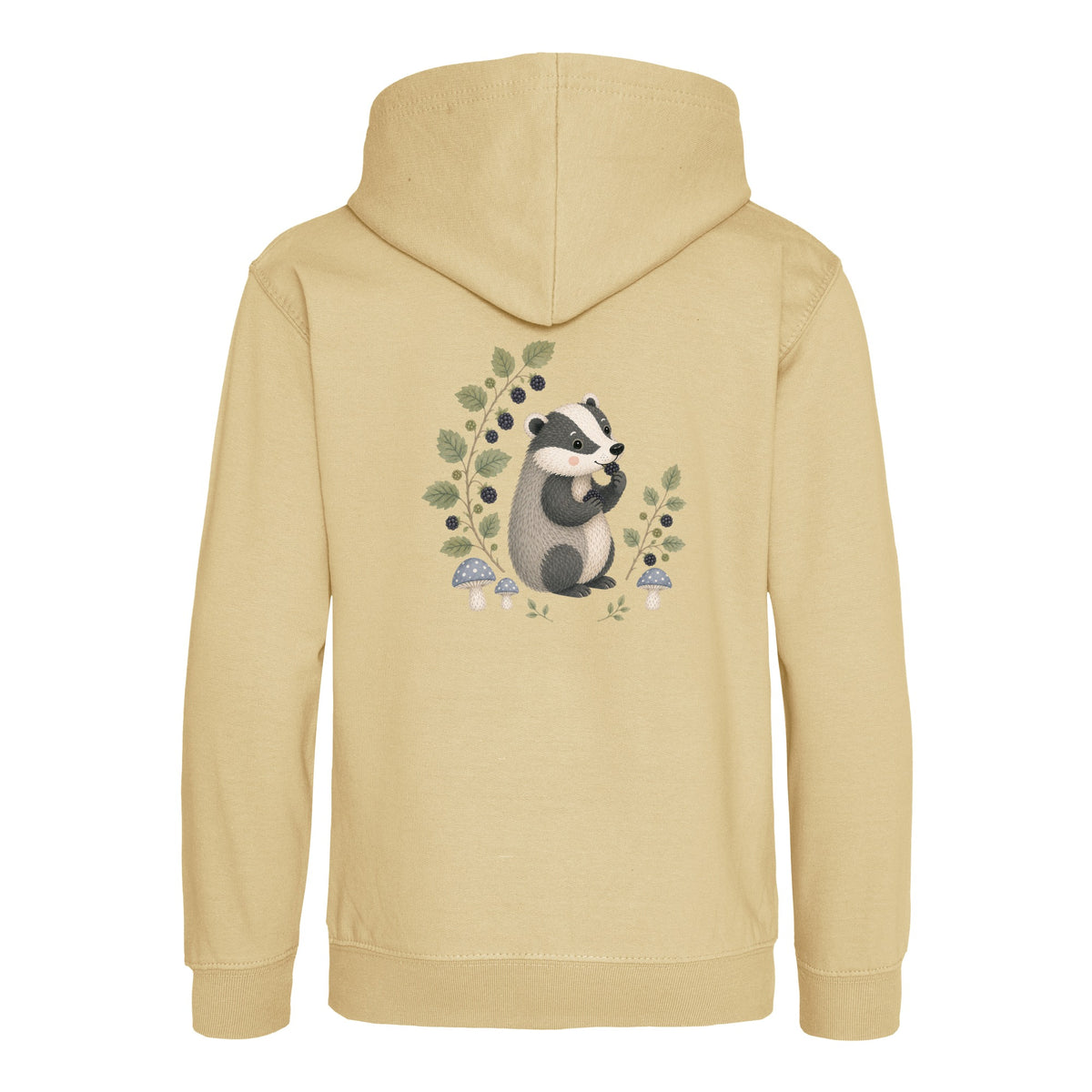 Badger's Blackberry Kids' Hoodie - Once Upon a Woodland Desert Sand colour variant image