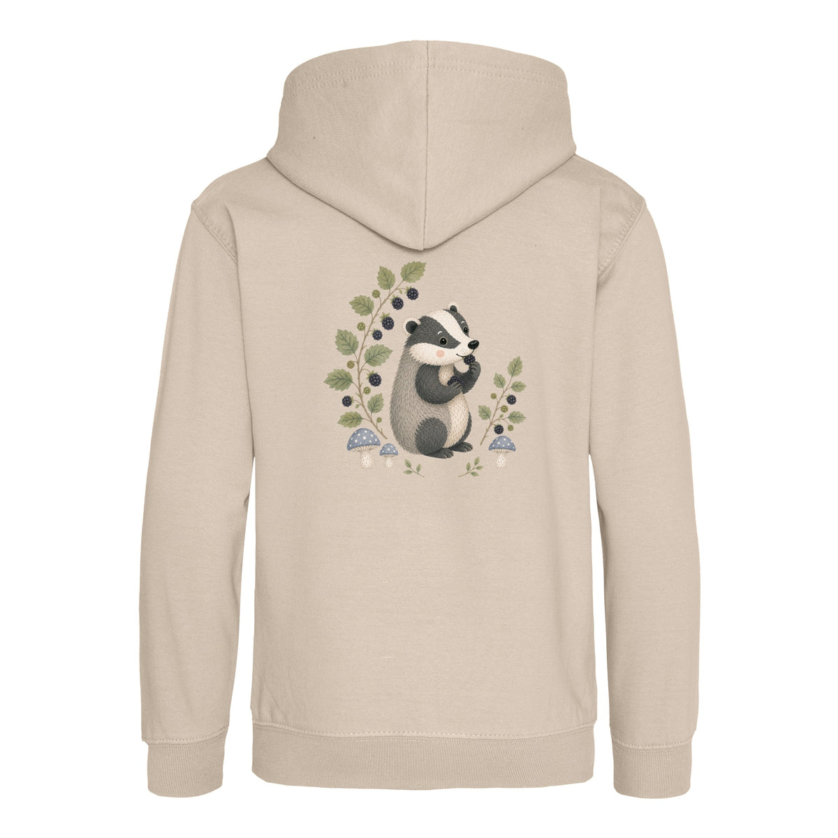 Badger's Blackberry Kids' Hoodie - Once Upon a Woodland Natural Stone colour variant image
