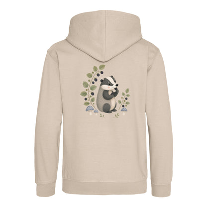Badger's Blackberry Kids' Hoodie - Once Upon a Woodland Natural Stone colour variant image