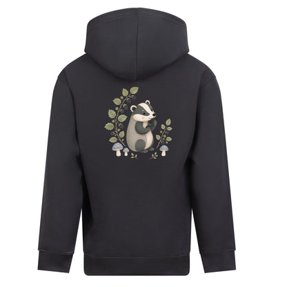 Badger's Blackberry Kids' Hoodie - Once Upon a Woodland Solid Charcoal colour variant image