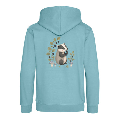 Badger's Blackberry Kids' Hoodie - Once Upon a Woodland Seafoam colour variant image